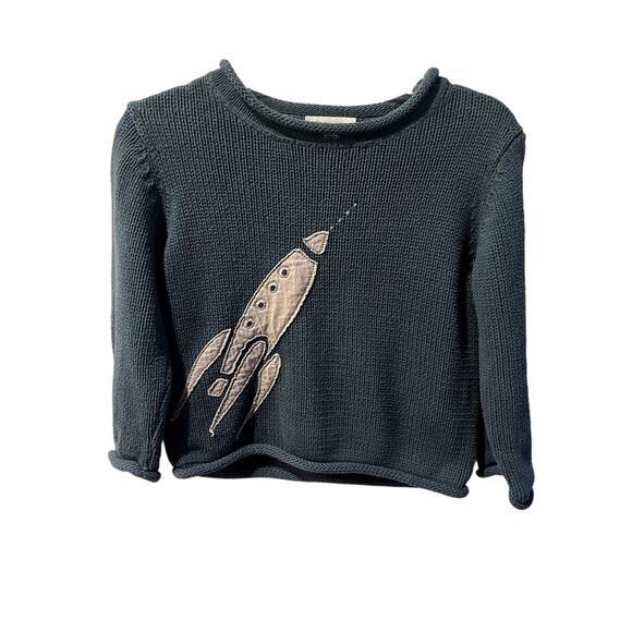 Garnet Hill child sweater sz Small rocket blue gray - Picture 1 of 5